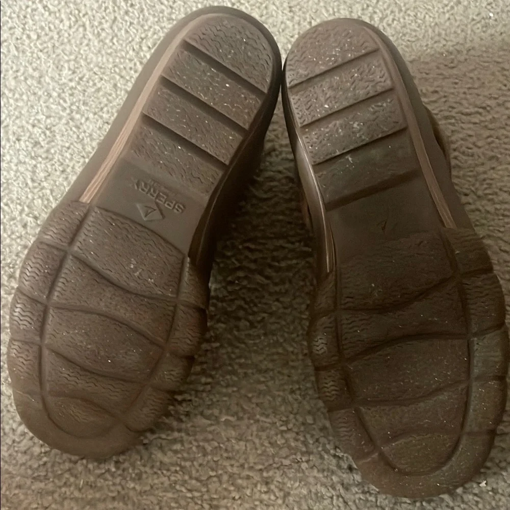 Sperry Dark Gray and Brown Lace-Up Duck Boots